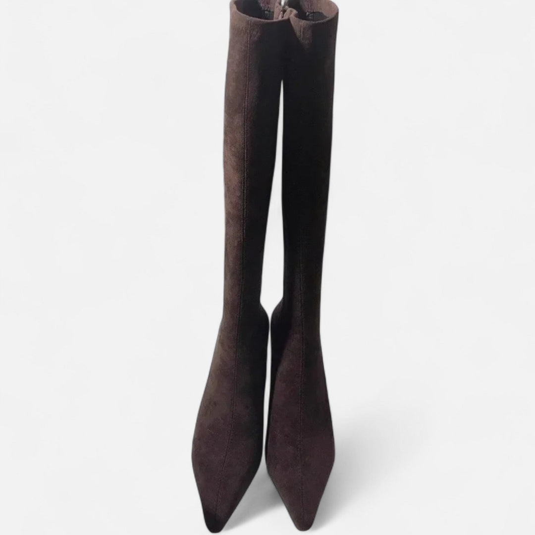 Charles Maison | Women’s Suede Thigh-High Heeled Boots