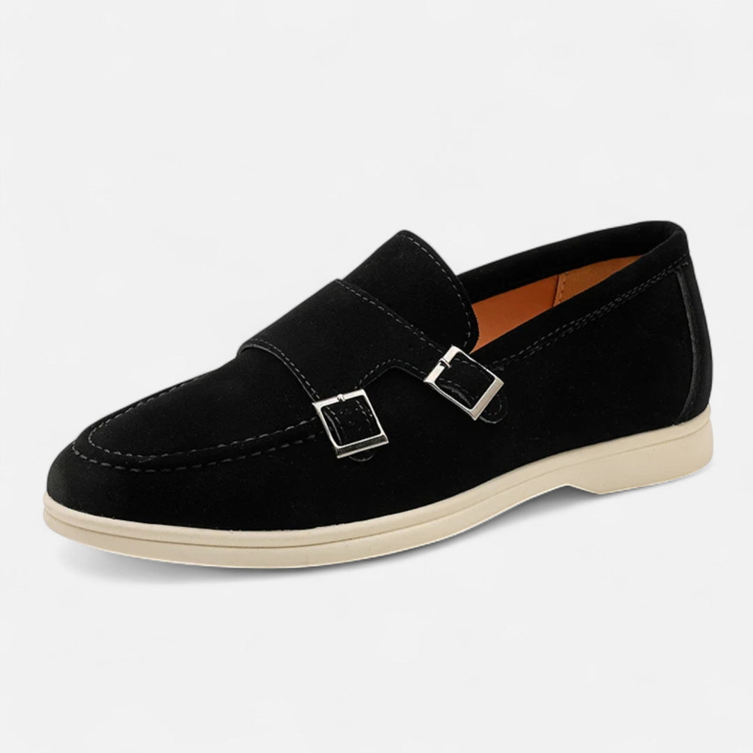Charles Maison | Men’s Suede Monk Strap Loafers – Slip-On Elegance