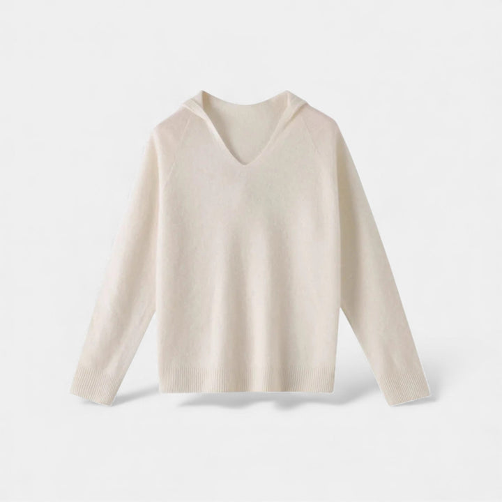 Charles Maison | Women’s Loose Wool Knitted V-Neck Hoodie