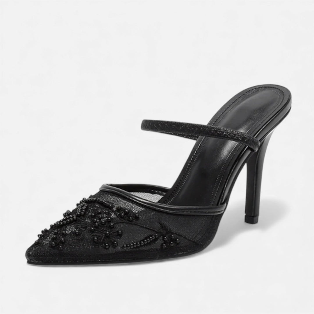 Charles Maison | Women’s Embroidered Mesh Designer Heels