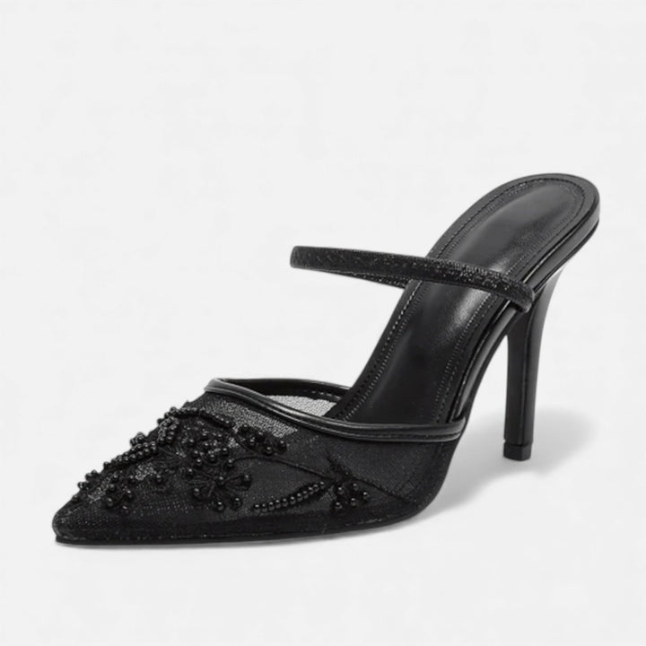 Charles Maison | Women’s Embroidered Mesh Designer Heels