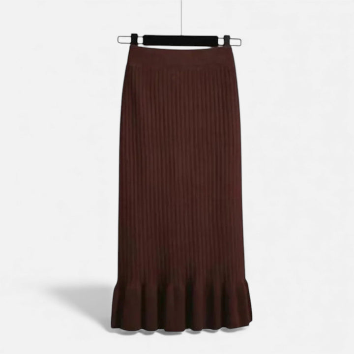 Charles Maison | Women’s High-Waist Ribbed Knitted Skirt
