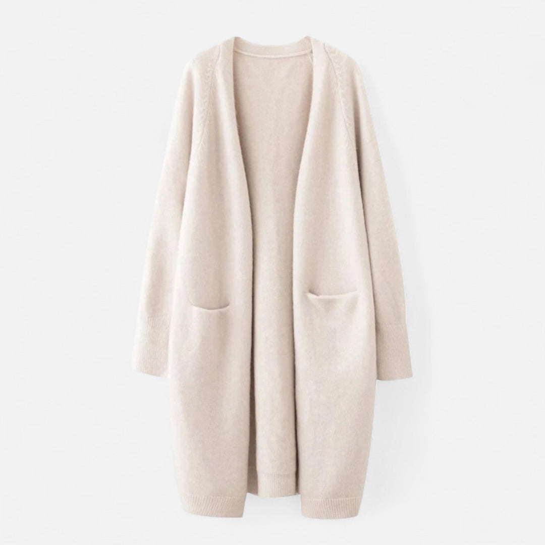 Charles Maison | Women’s Thick Knit Cardigan – V-Neck Autumn Warmth