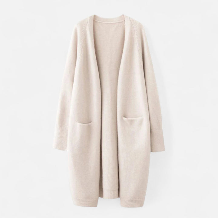 Charles Maison | Women’s Thick Knit Cardigan – V-Neck Autumn Warmth