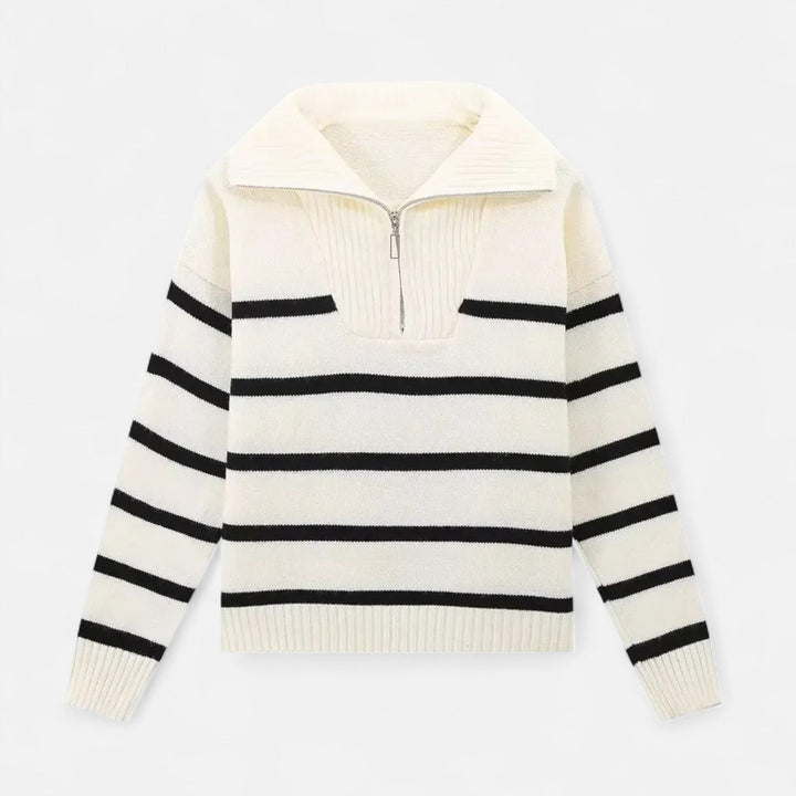 Charles Maison | Women's Striped Polo Sweater – Refined Autumn Heritage