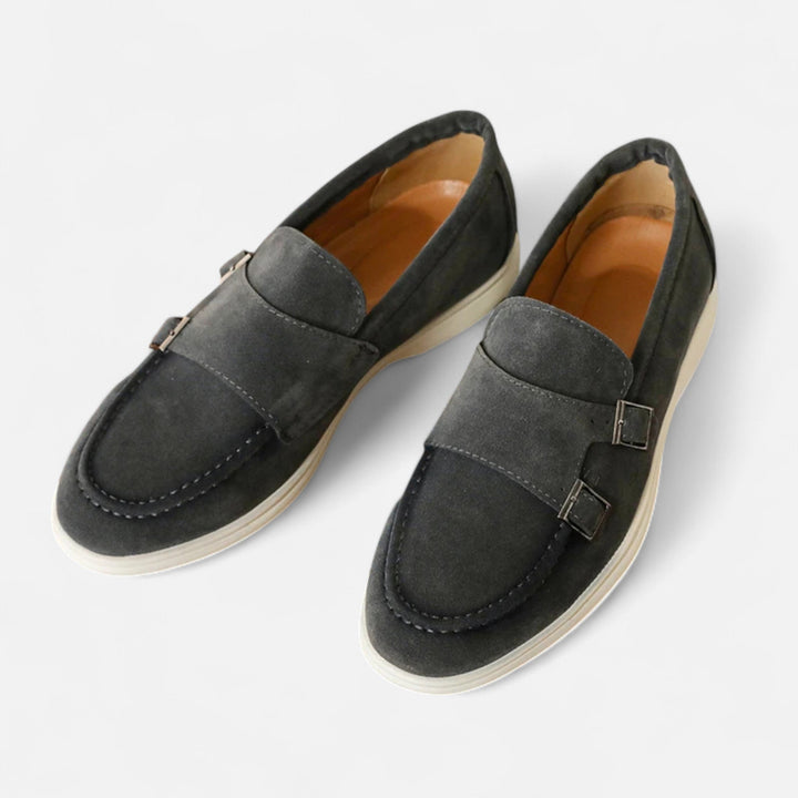 Charles Maison | Men’s Suede Monk Strap Loafers – Slip-On Elegance