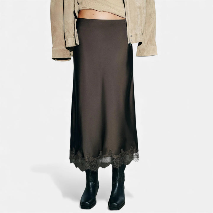Charles Maison | Women’s Elegant Satin Midi Skirt