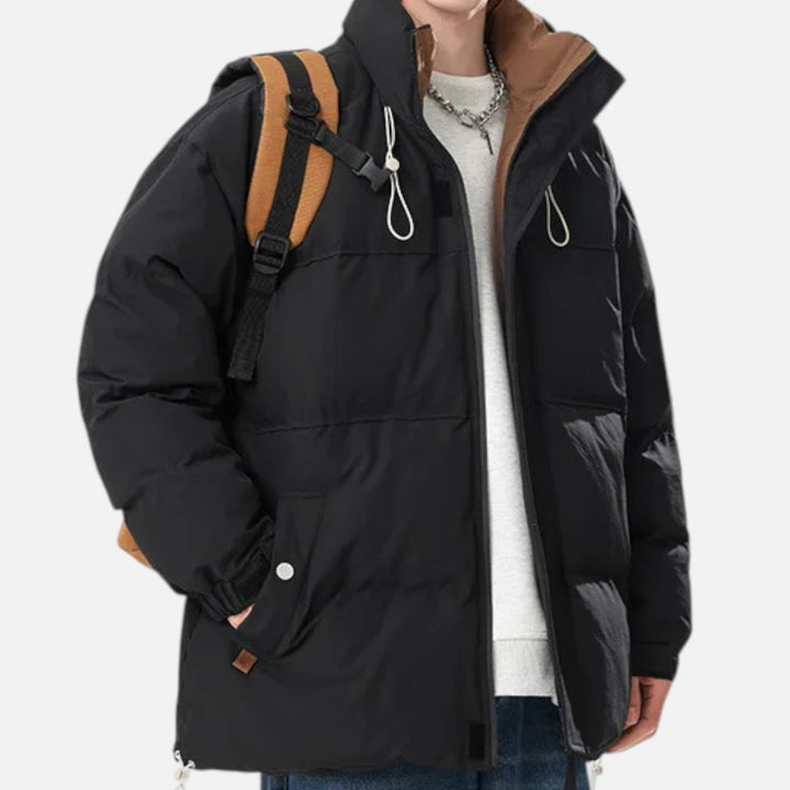 Charles Maison | Men’s Oversized Windproof Jacket with Stand Collar