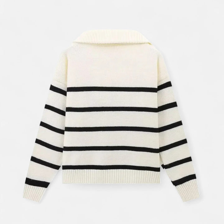 Charles Maison | Women's Striped Polo Sweater – Refined Autumn Heritage