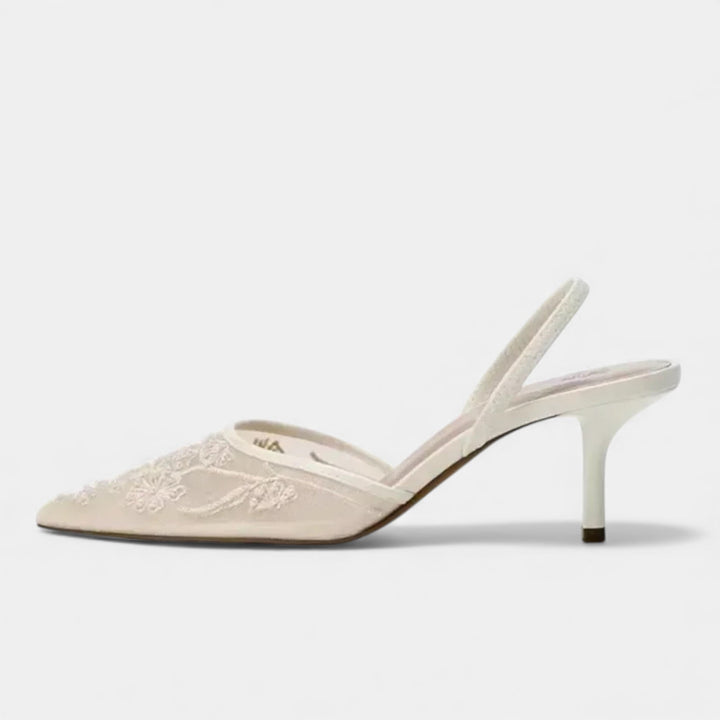 Charles Maison | Women’s Embroidered Mesh Designer Heels