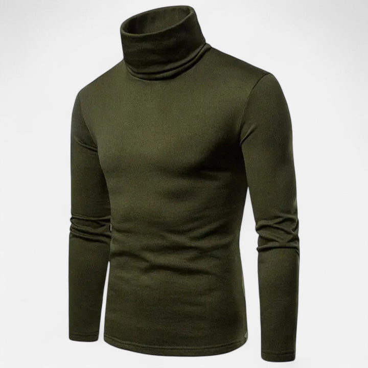 Charles Maison | Men’s Slim Fit Turtleneck Sweater – Autumn Winter Stretch