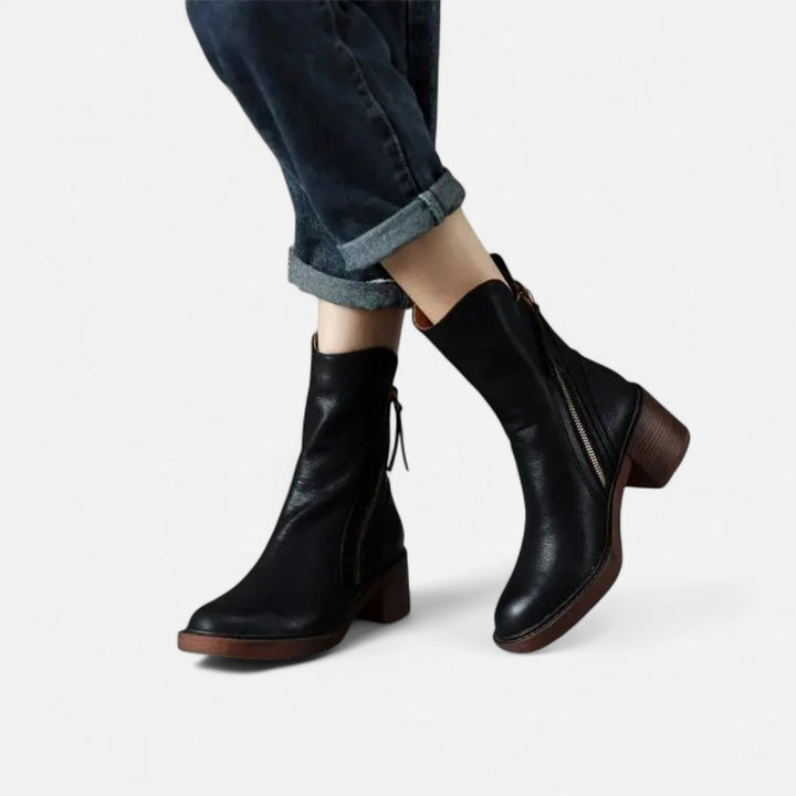 Charles Maison | Women’s Roman Leather Flat Heel Boots