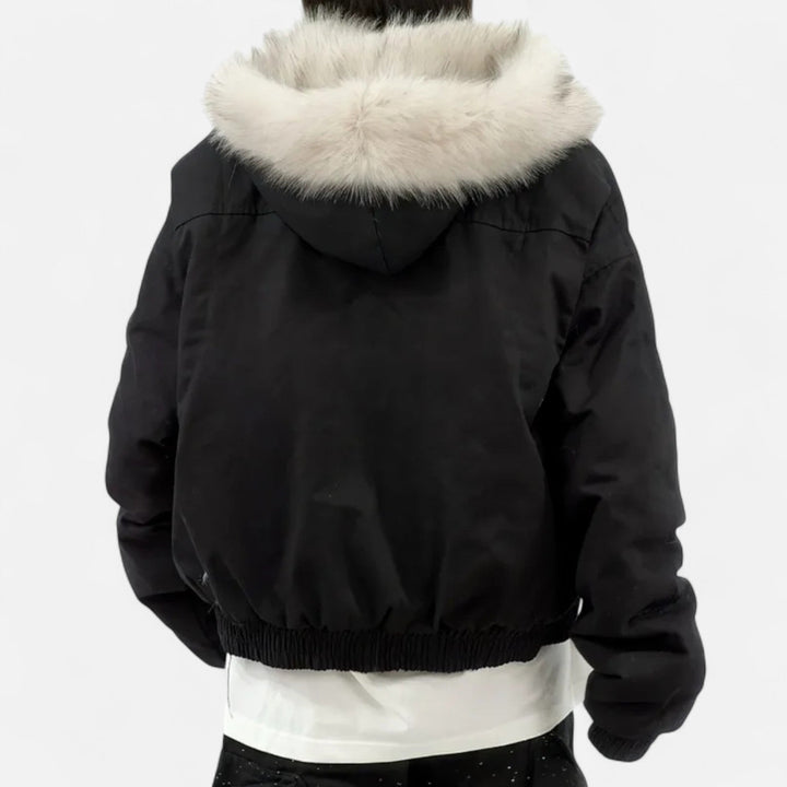 Charles Maison | Women’s Winter Hooded Coat – Fur Collar Vintage Style