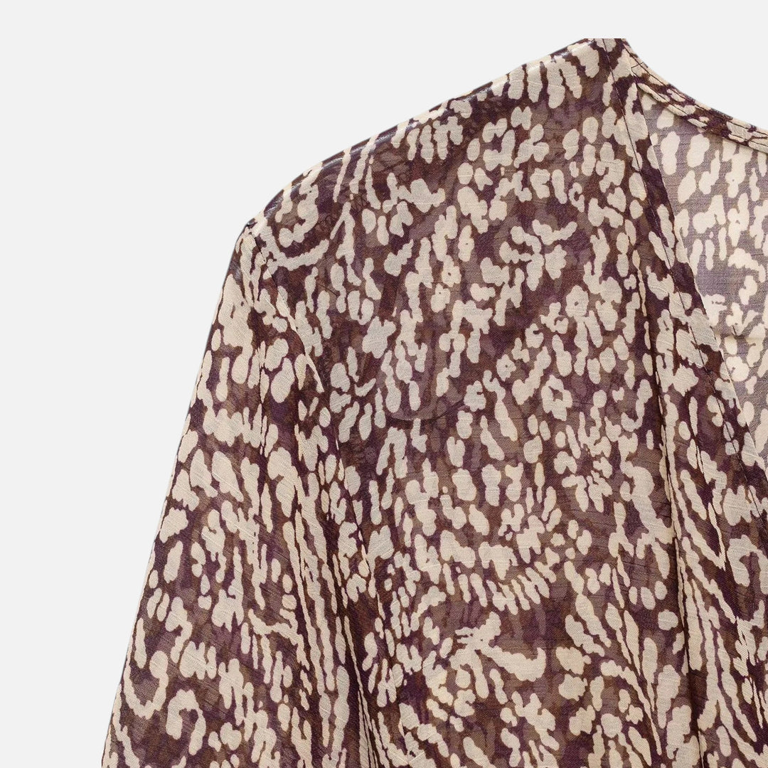 Charles Maison | Women’s Printed Midi Dress – V-Neck Autumn Elegance