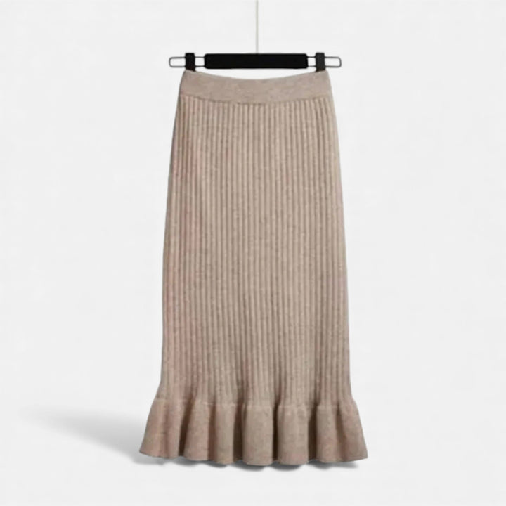 Charles Maison | Women’s High-Waist Ribbed Knitted Skirt