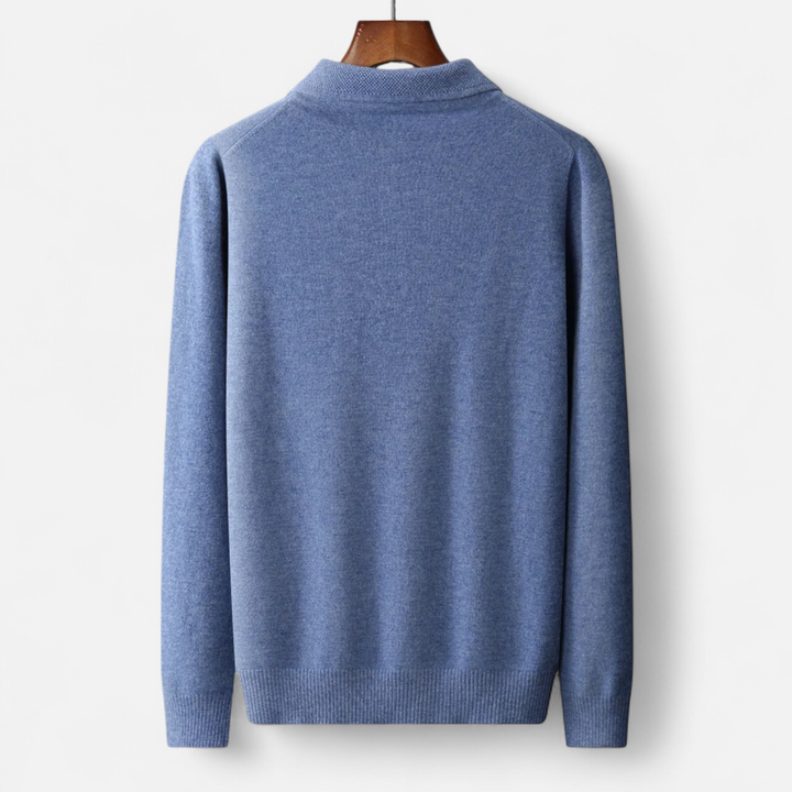 Charles Maison | Men’s Merino Wool Polo Sweater