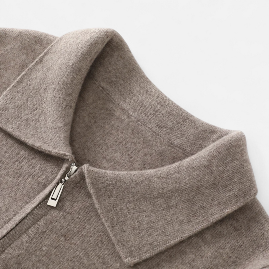 Charles Maison | Men’s Wool-Cashmere Zip Business Sweater