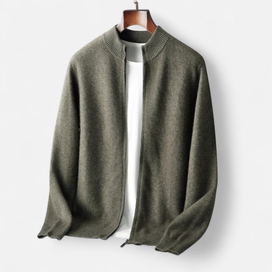 Charles Maison | Men’s Merino Wool Zip Sweater