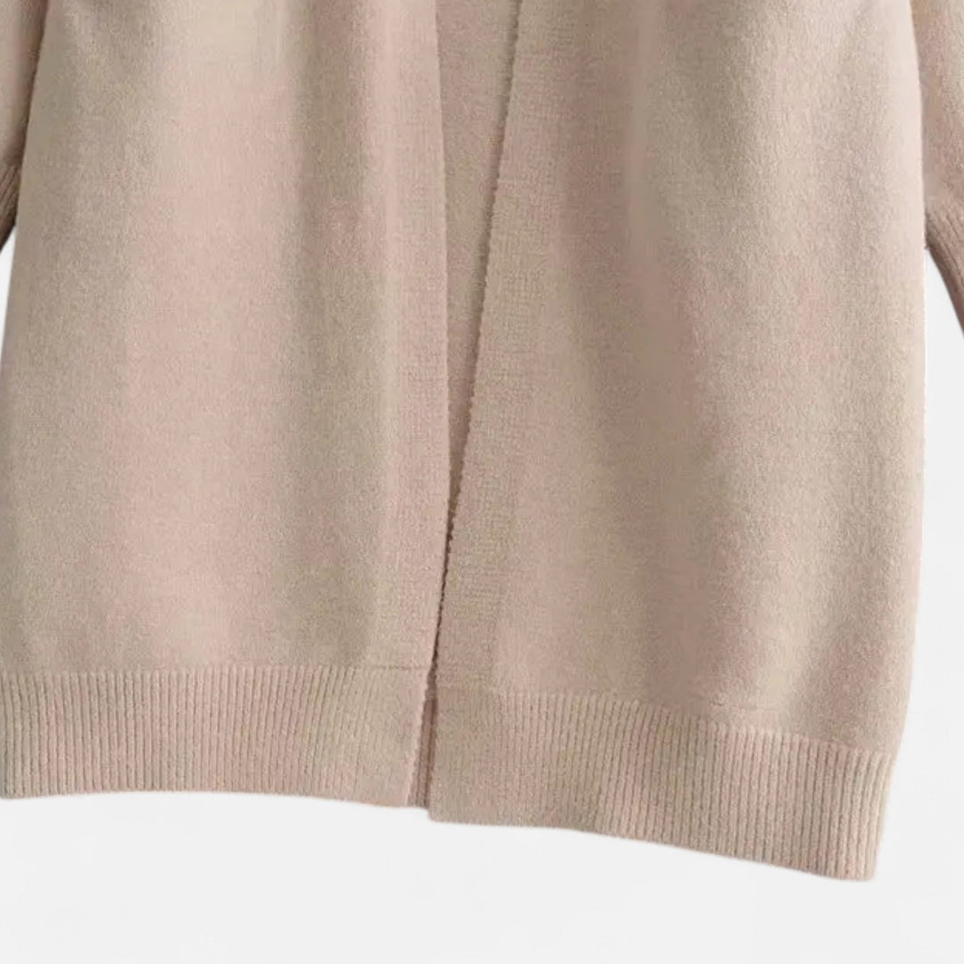 Charles Maison | Women’s Thick Knit Cardigan – V-Neck Autumn Warmth