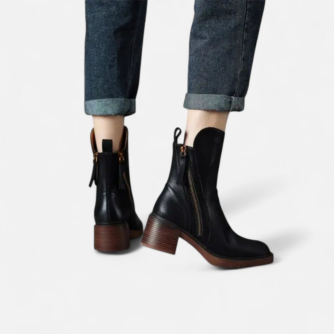 Charles Maison | Women’s Roman Leather Flat Heel Boots