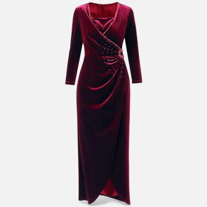 Charles Maison | Women’s Velvet Draped Wrap Dress