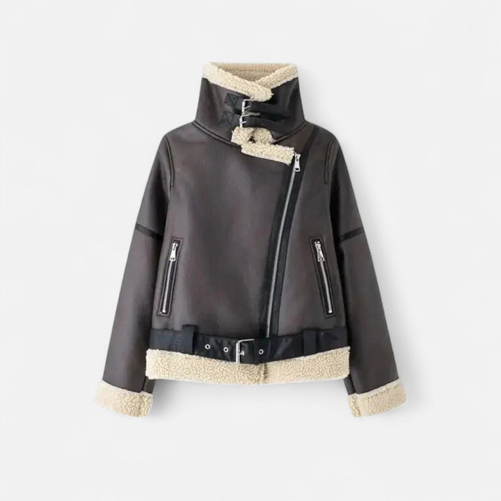Charles Maison | Women’s Autumn Belted Leather Jacket