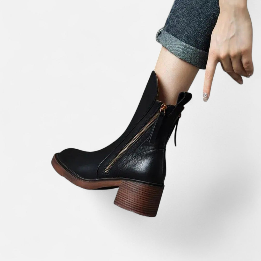 Charles Maison | Women’s Roman Leather Flat Heel Boots
