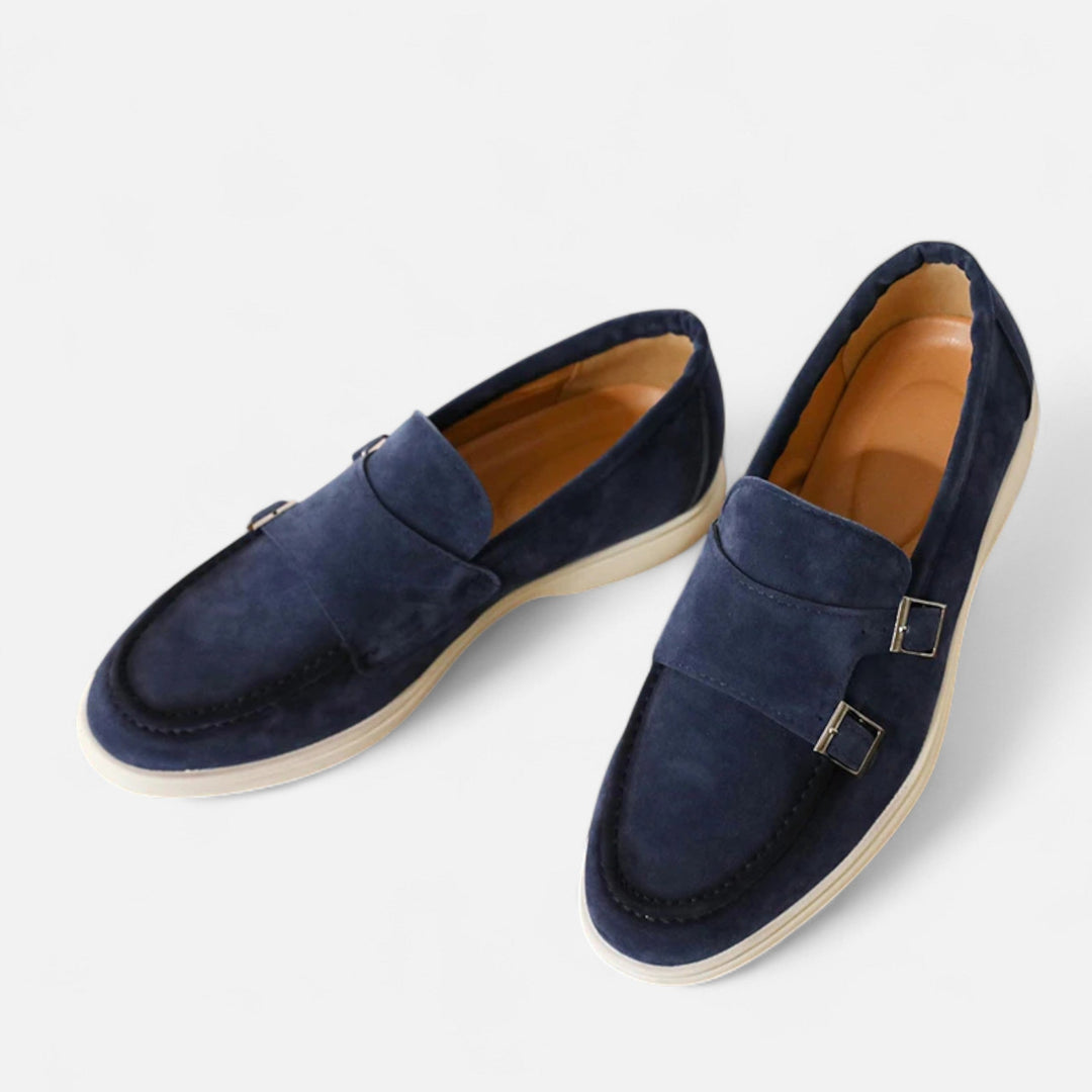 Charles Maison | Men’s Suede Monk Strap Loafers – Slip-On Elegance