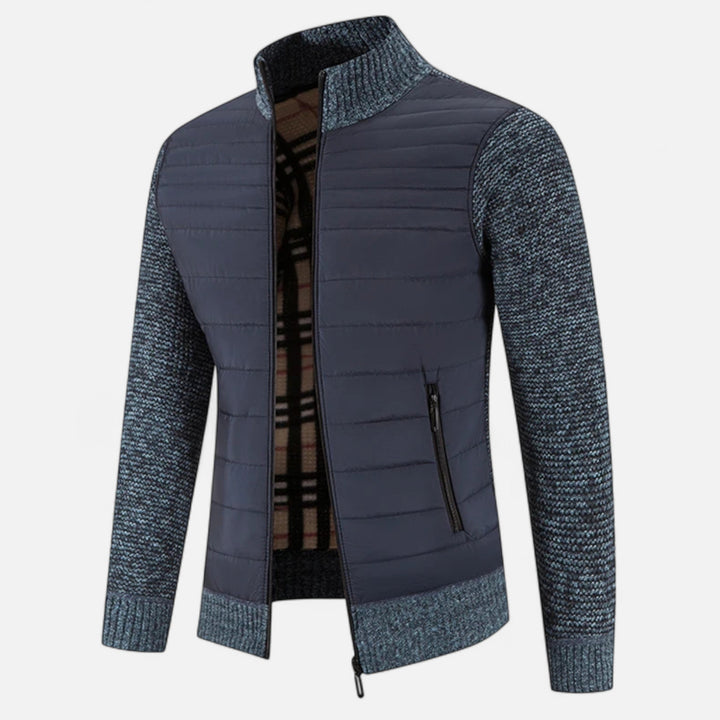 Charles Maison | Men’s Fleece Stand-Collar Patchwork Jacket