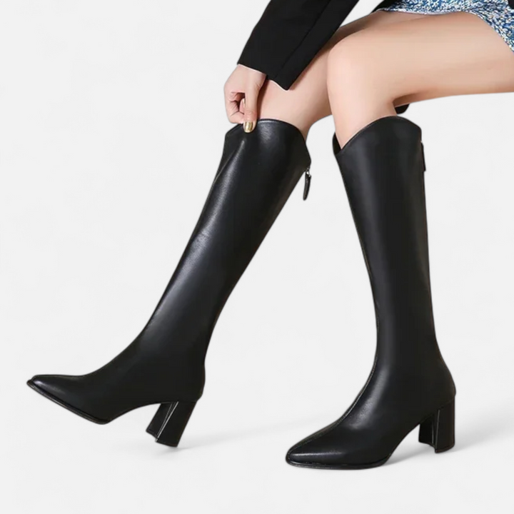 Charles Maison | Women’s Knee-High Zip Heeled Boots