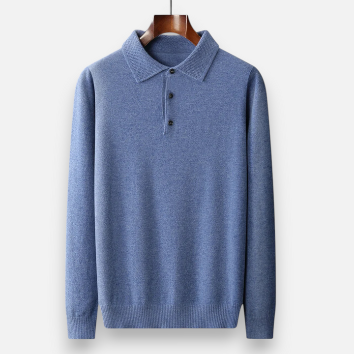 Charles Maison | Men’s Merino Wool Polo Sweater
