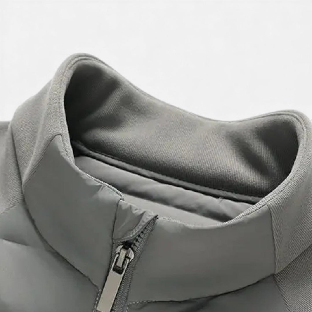 Charles Maison | Men’s Quilted Down Jacket with Stand-Up Collar
