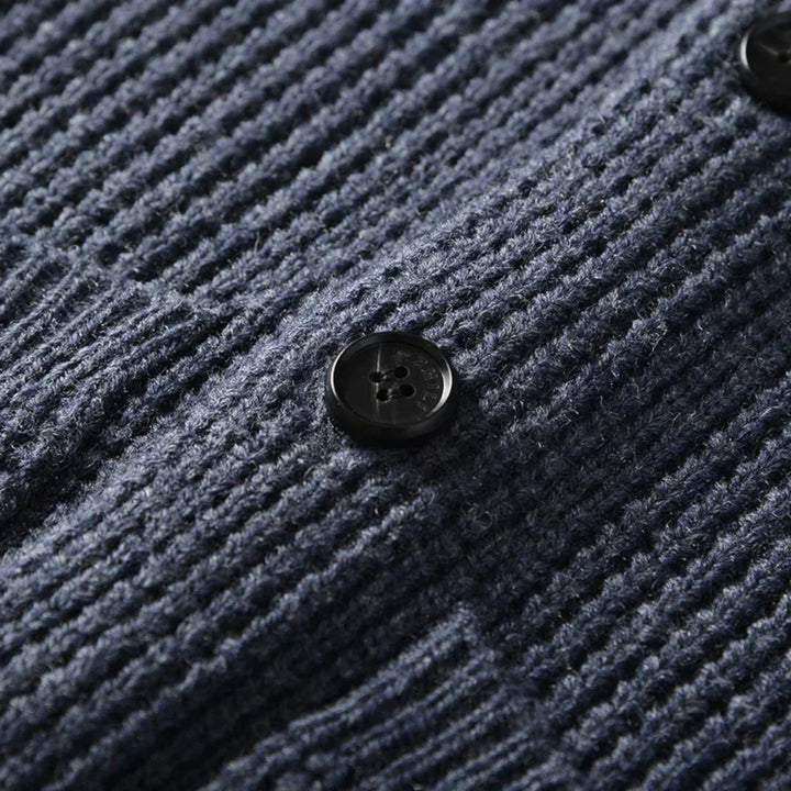 Charles Maison | Men’s Button-Up Premium Wool Cardigan – Classic Slim Fit Style
