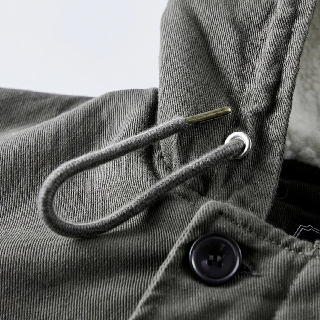 Charles Maison | Men’s Lamb Fleece Hooded Winter Coat
