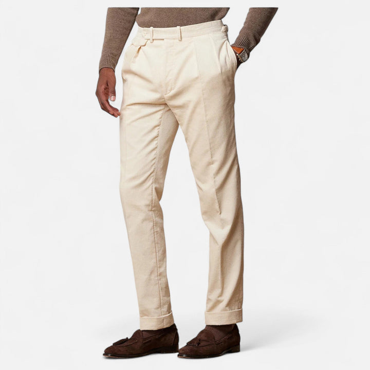 Charles Maison | Men’s Tailored White Cotton-Blend Trousers