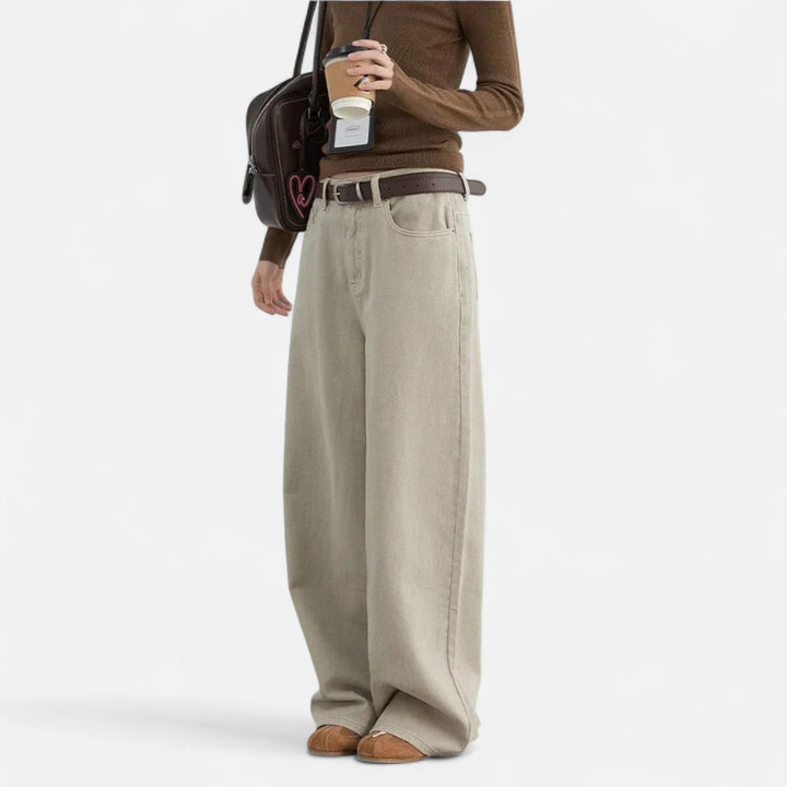 Charles Maison | Women’s High-Waist Cotton Trousers – Wide Leg Elegance