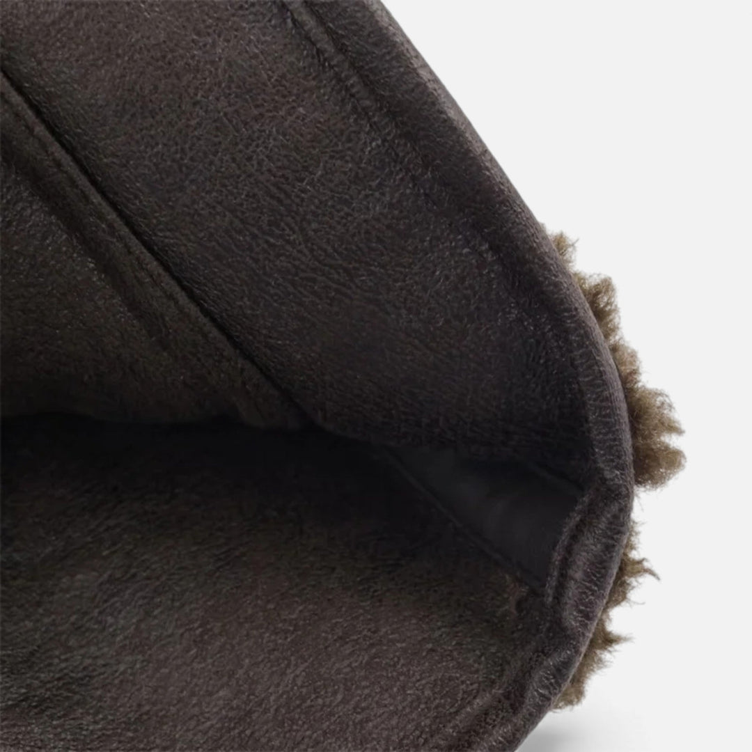 Charles Maison | Women’s Reversible Brown Teddy Jacket with Turn-Down Collar