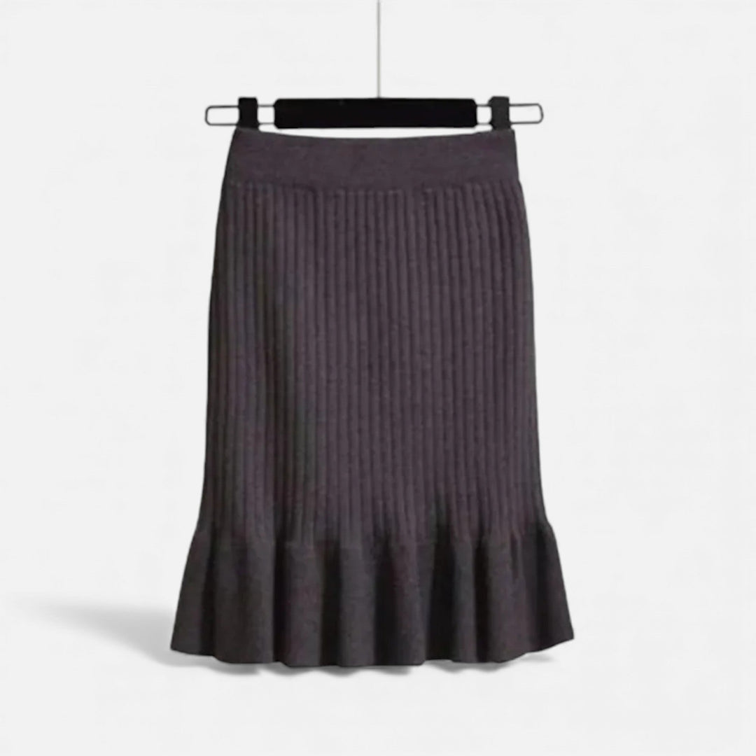 Charles Maison | Women’s High-Waist Ribbed Knitted Skirt