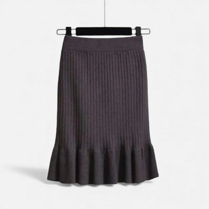 Charles Maison | Women’s High-Waist Ribbed Knitted Skirt
