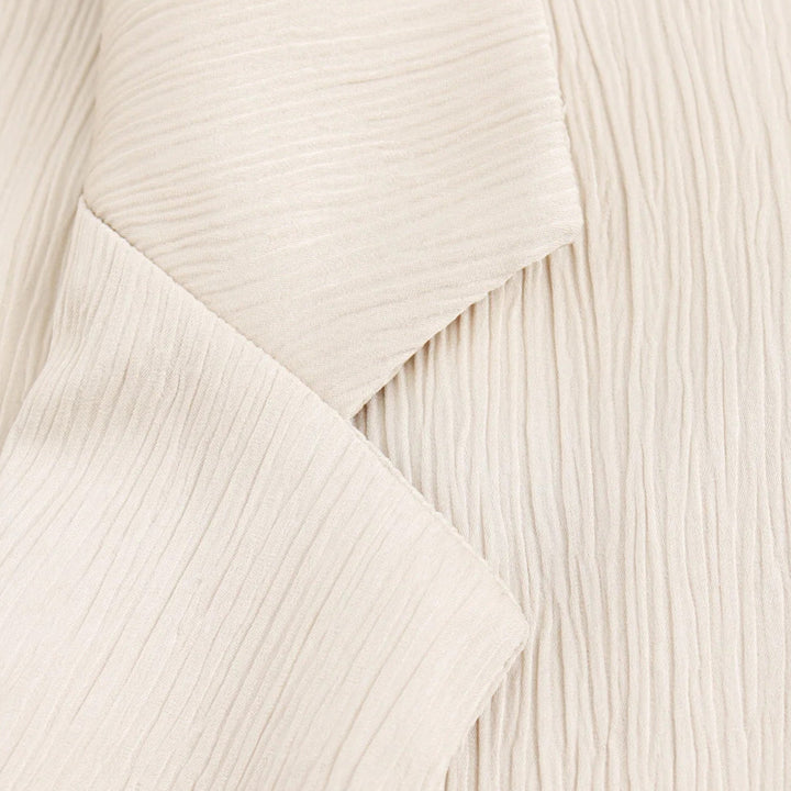 Charles Maison | Women’s Wrinkled Suit Jacket & Pants Set – Sculpted Autumn Elegance