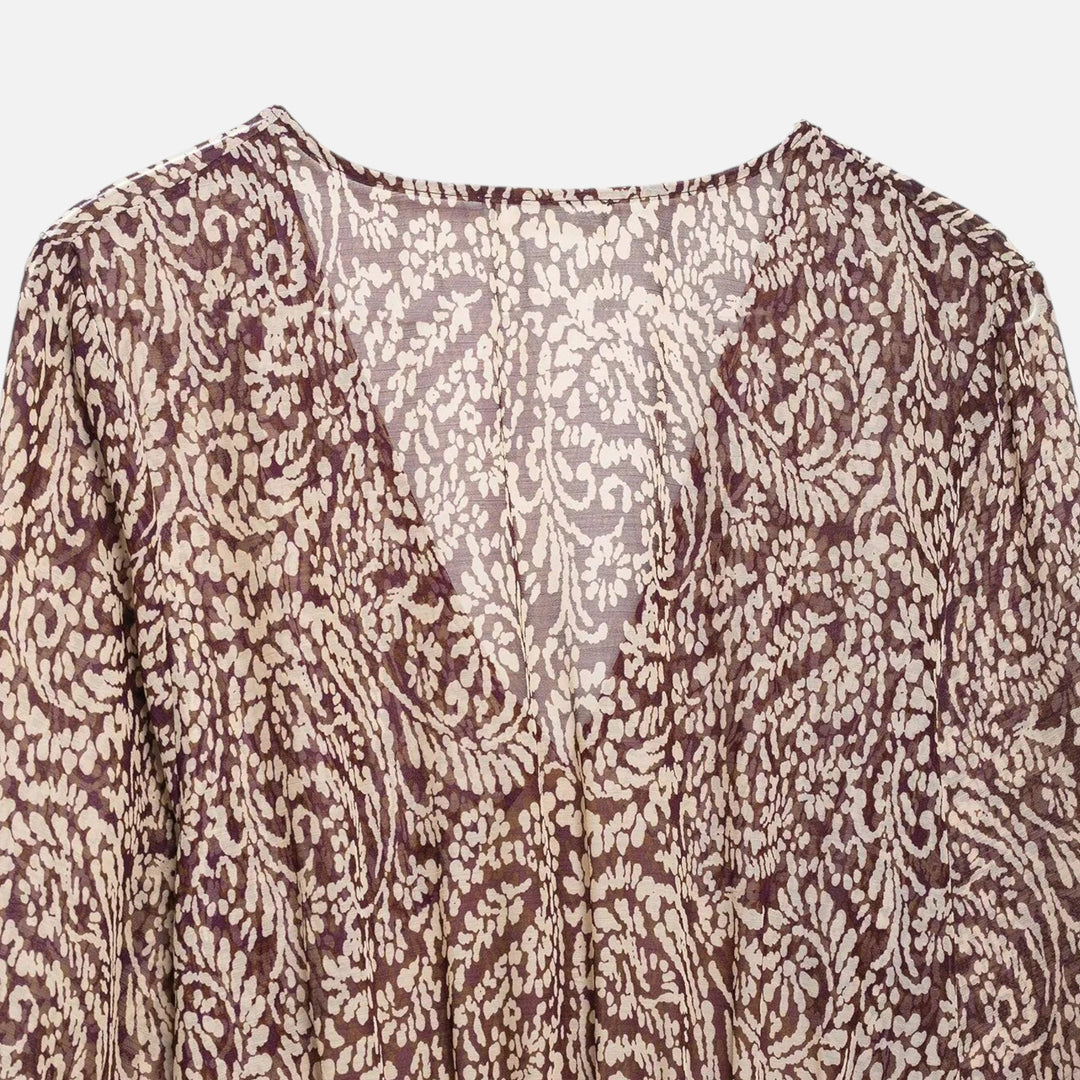 Charles Maison | Women’s Printed Midi Dress – V-Neck Autumn Elegance