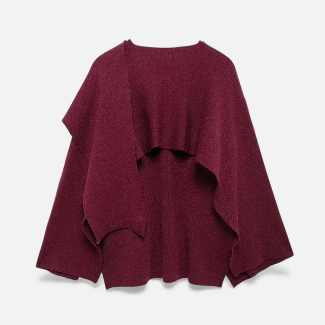 Charles Maison | Women’s Elegant Wool-Feel Poncho Cardigan