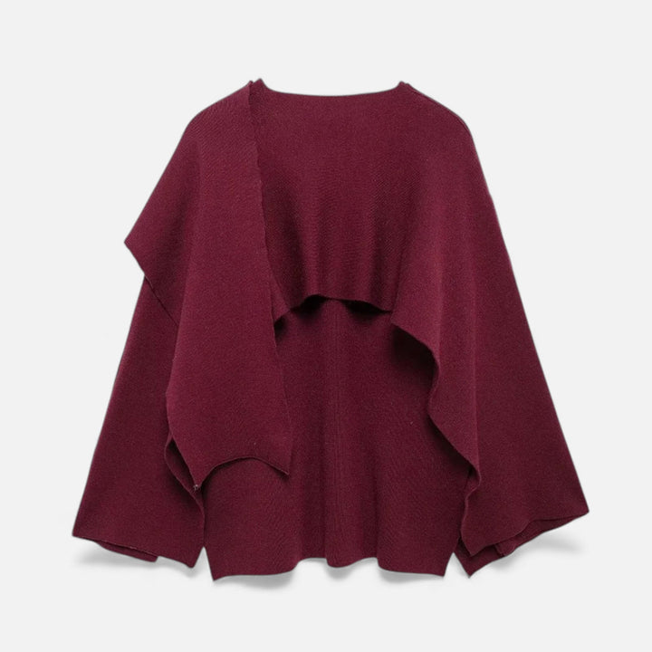 Charles Maison | Women’s Elegant Wool-Feel Poncho Cardigan