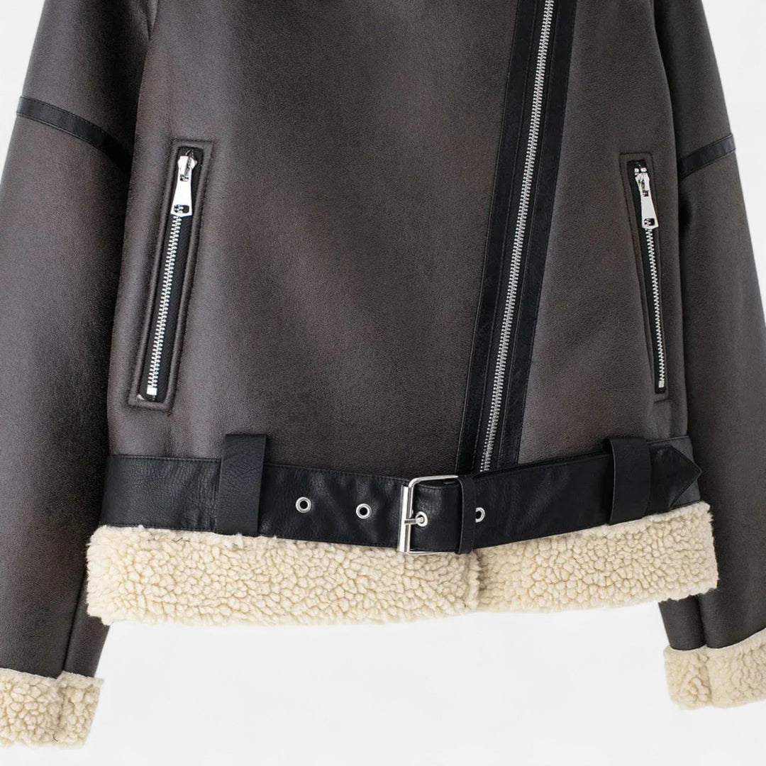 Charles Maison | Women’s Autumn Belted Leather Jacket
