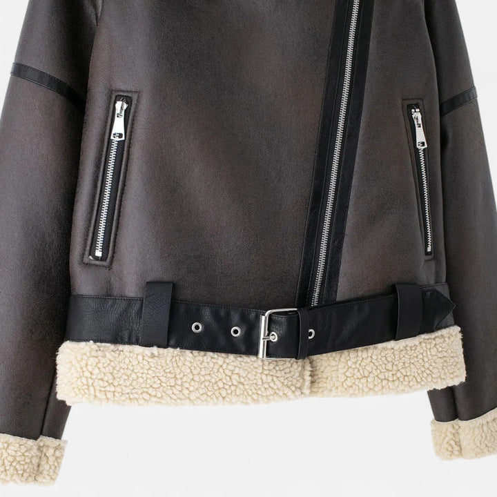 Charles Maison | Women’s Autumn Belted Leather Jacket