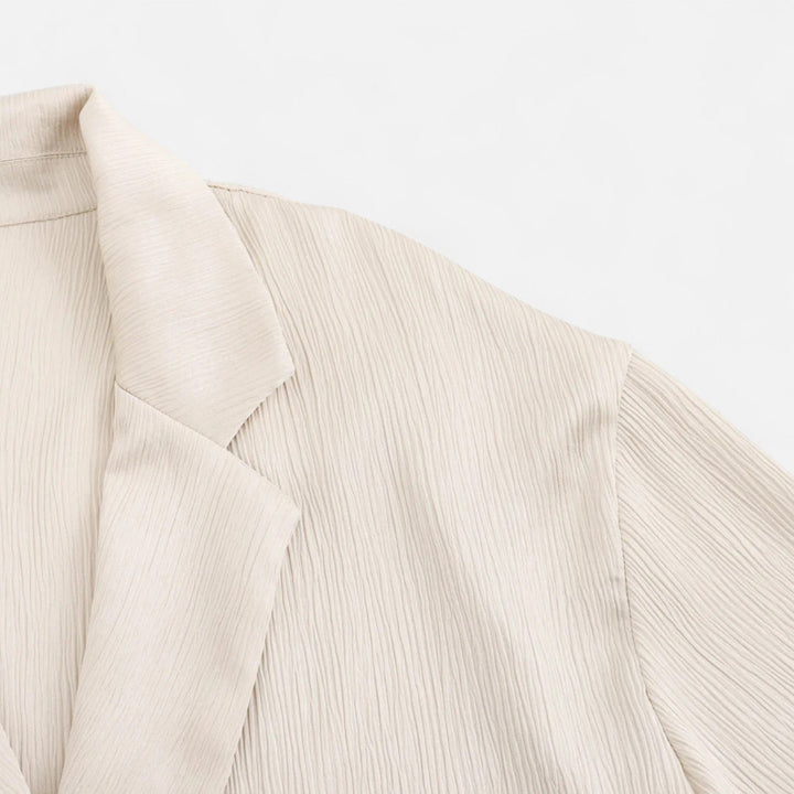 Charles Maison | Women’s Wrinkled Suit Jacket & Pants Set – Sculpted Autumn Elegance