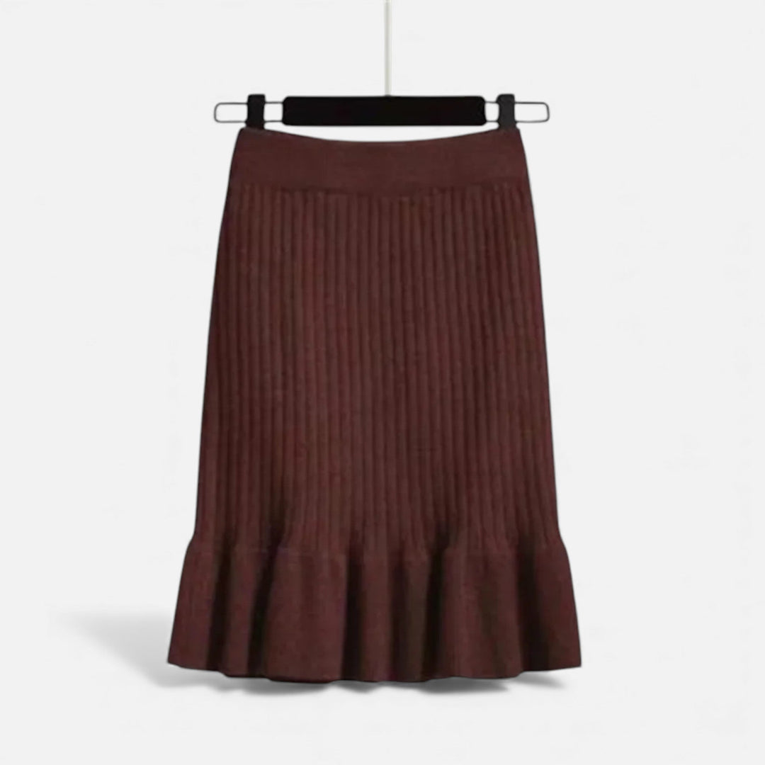 Charles Maison | Women’s High-Waist Ribbed Knitted Skirt