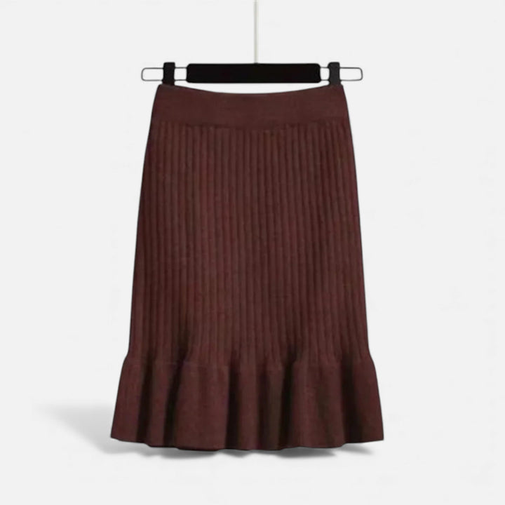 Charles Maison | Women’s High-Waist Ribbed Knitted Skirt