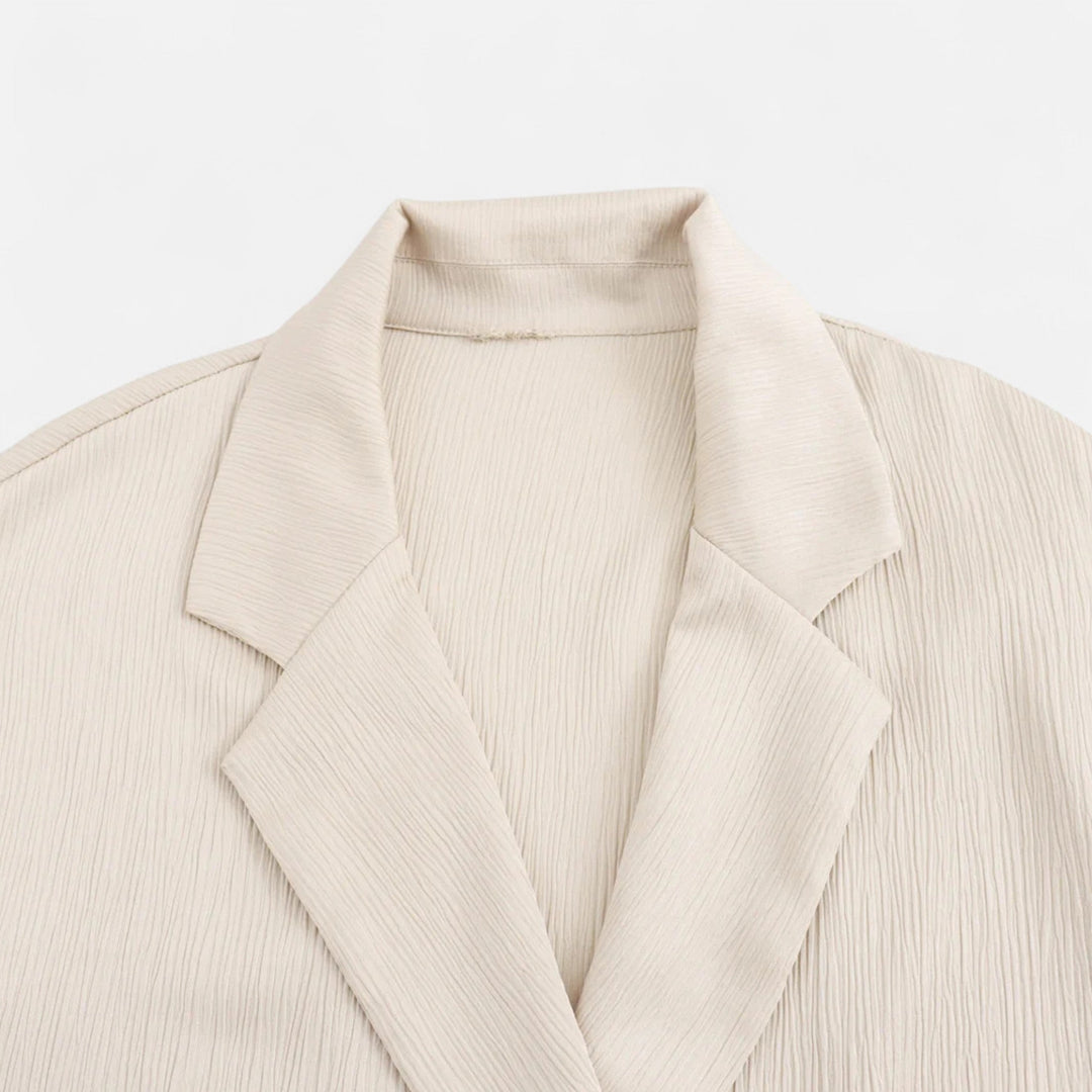 Charles Maison | Women’s Wrinkled Suit Jacket & Pants Set – Sculpted Autumn Elegance