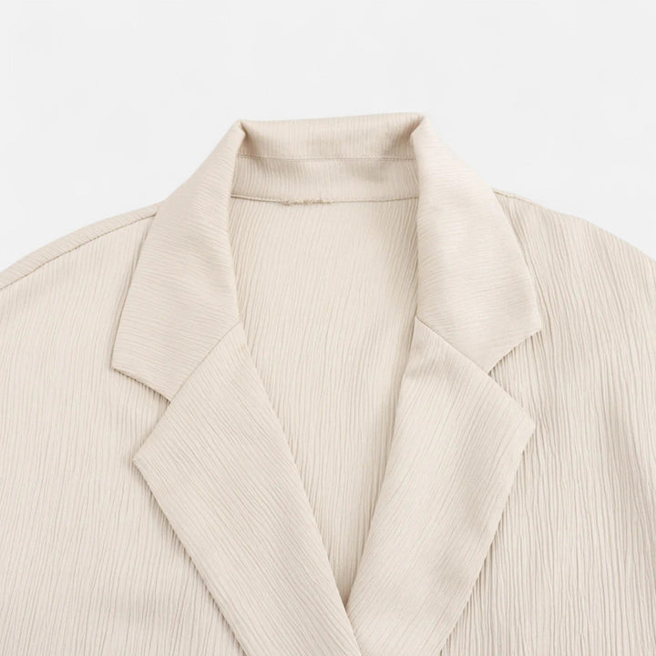 Charles Maison | Women’s Wrinkled Suit Jacket & Pants Set – Sculpted Autumn Elegance